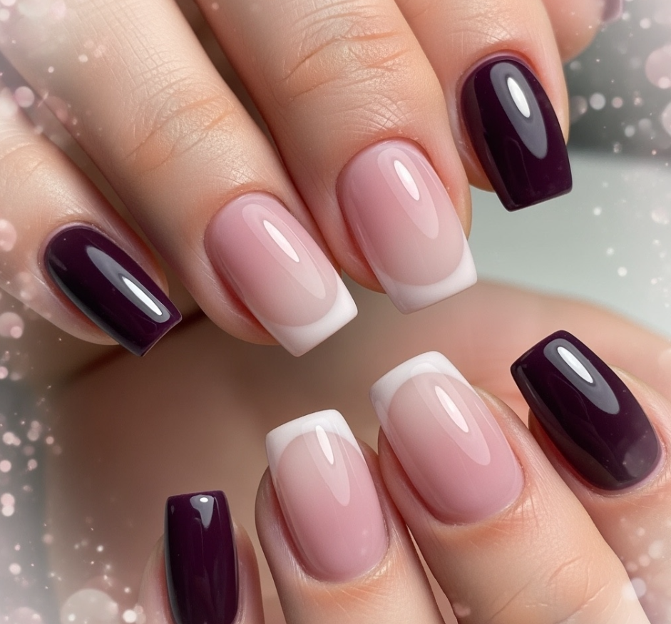 Gradient French Tip Nails