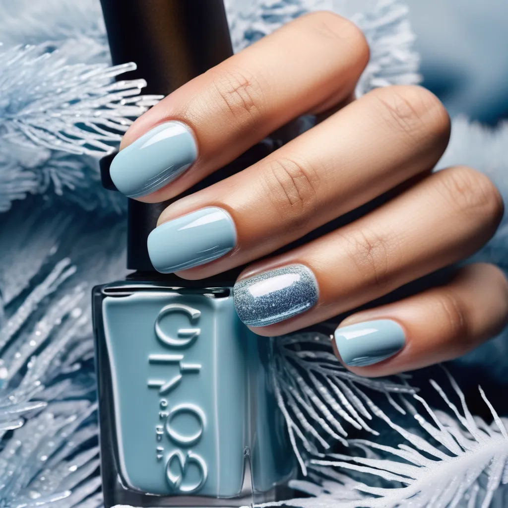 winter nail colors is a classic, icy blue