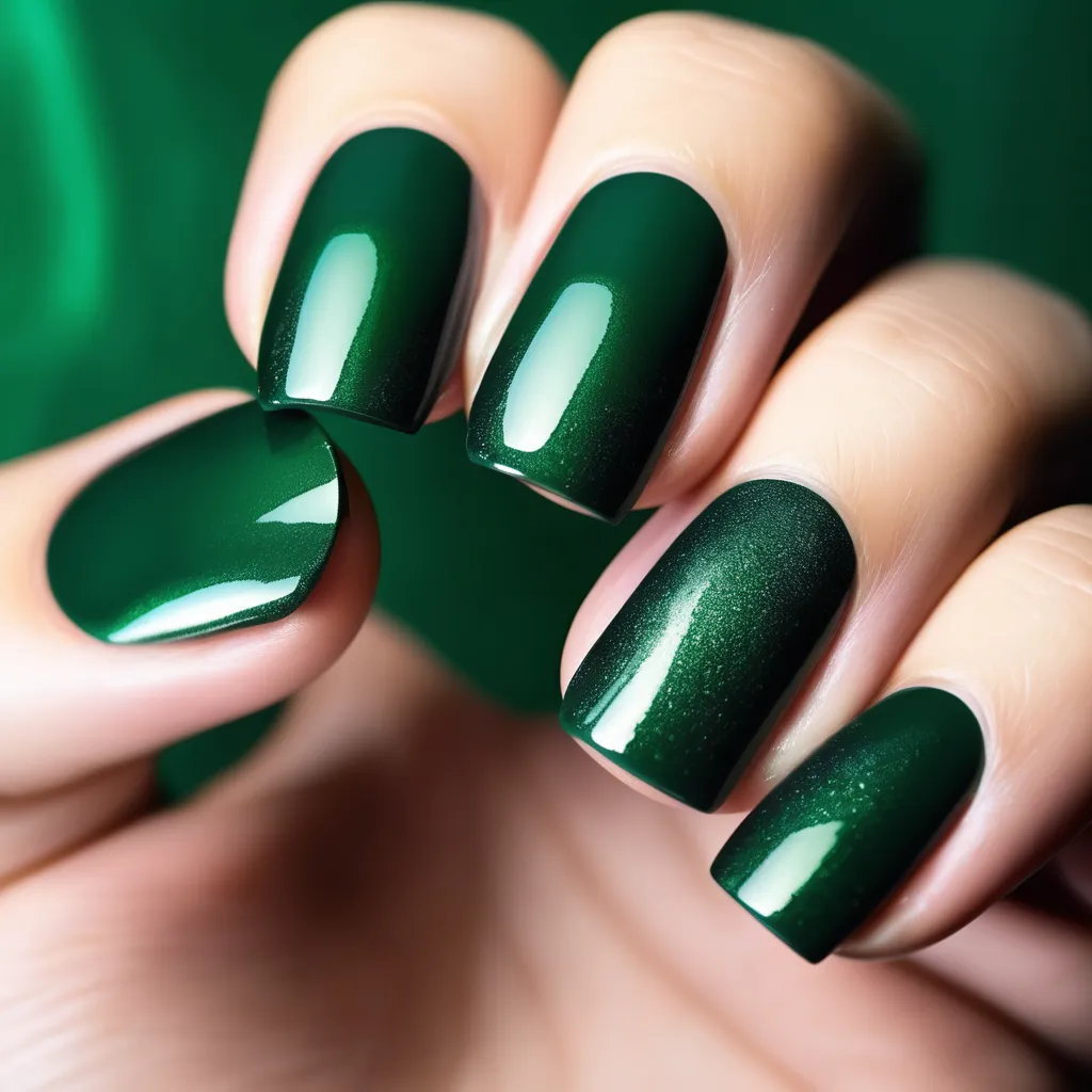 Forest Green nail color for winter