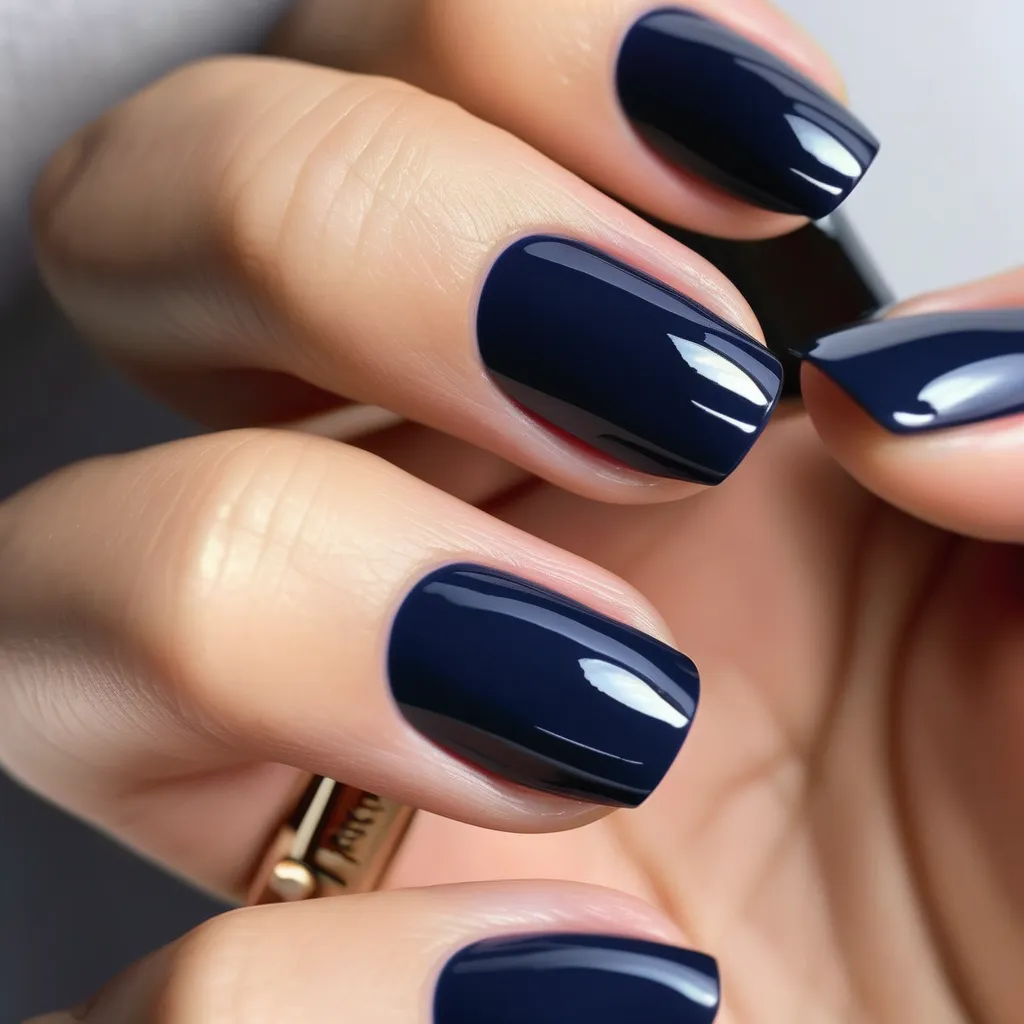 Navy blue nail color for winter