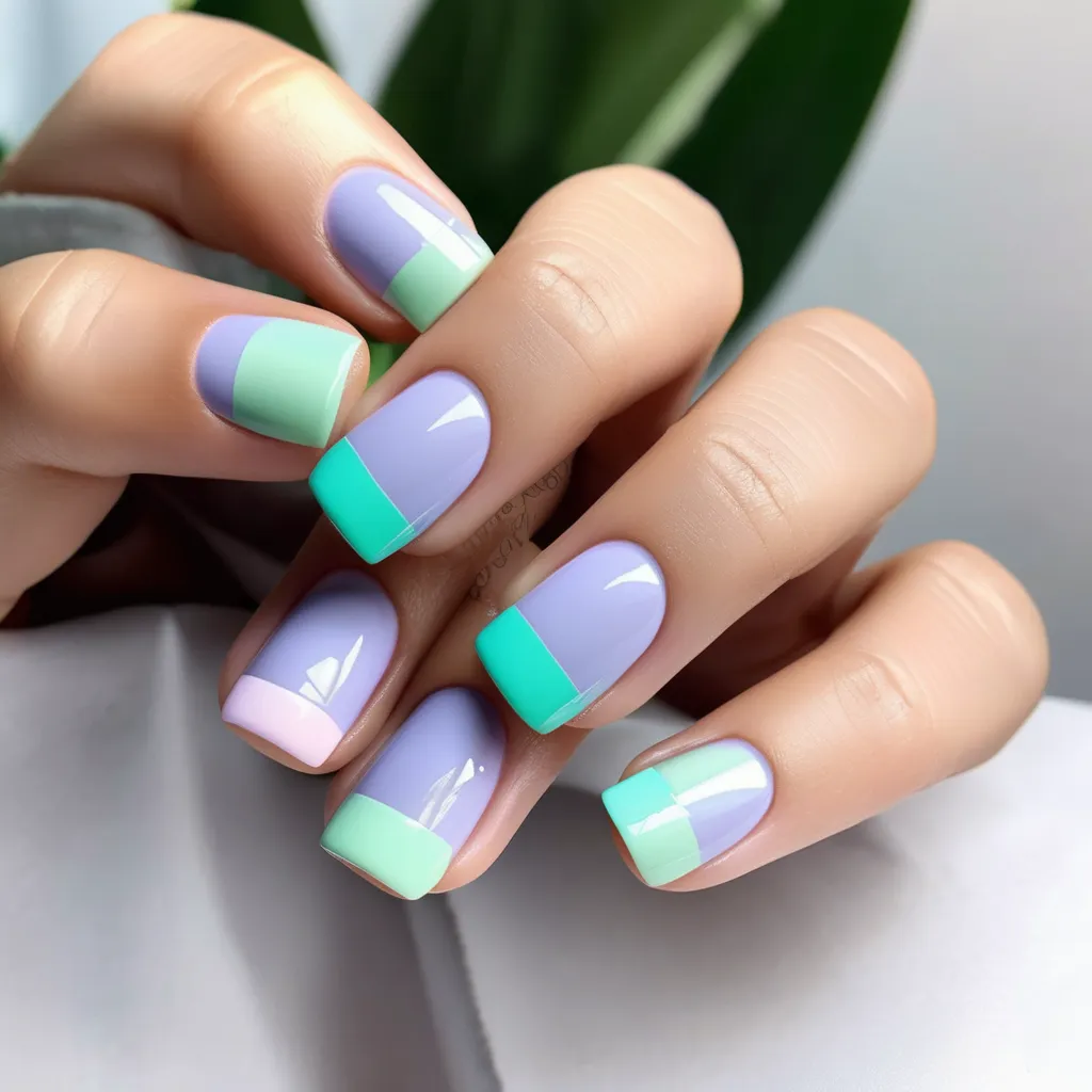 short square french tip nails ideas