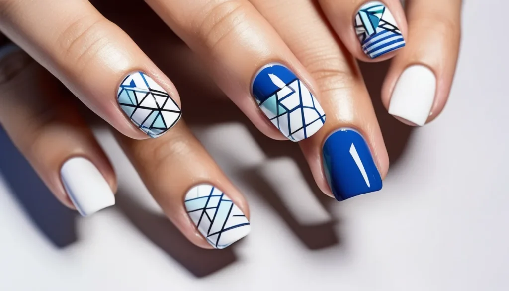 White and Blue Geometric